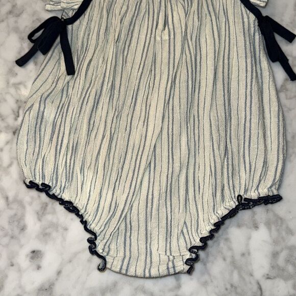 NWT Pink Chicken Striped Bubble Romper - Picture 6 of 7